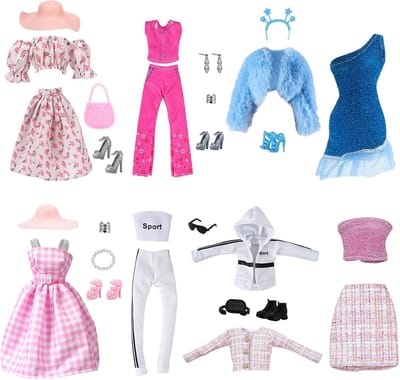 31 Delige Set Poppenkleding en Accessoires: Jurken, Schoenen en Meer voor Pop van 30 cm