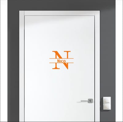 Deursticker Met Naam -  Nico - Oranje