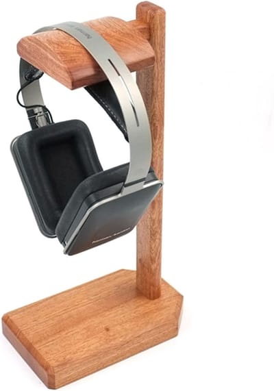 Hoofdtelefoon Stand - Headset Houder - Bureau Organisatie - Braziliaans Palissander - 32 cm Hoog - Roze