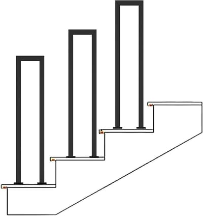 Buiten Trapleuning - Traphek Buiten - Veilig Traplopen - Smeedijzer Ontwerp - 75 cm - Mat Zwart