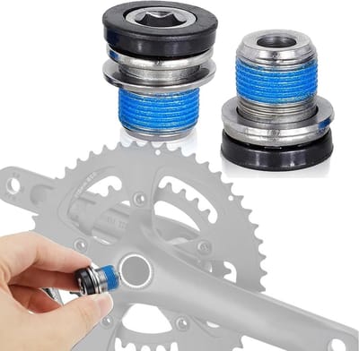 2 x Crankschroeven M15 met Sealing Ring voor Fietsen, E-Bikes, MTB en BMX - Duurzaam Metaal, Zwart