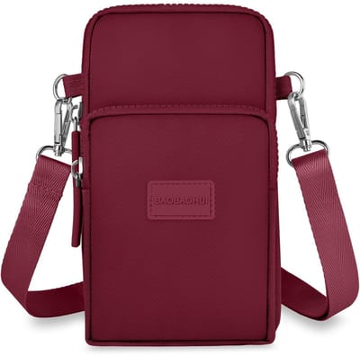 Dailygoods - Aucuu Mobiele telefoon om te hangen, kleine schoudertas met hoofdtelefooningang, portemonnee voor dames, crossbody schoudertas, mobiele telefoontas, verstelbare afneembare schouderriem voor mobiele