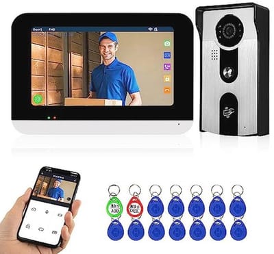 Video Deurbel met 7 Inch Touchscreen en IR Nachtzicht - Slimme Intercom met App Ontgrendeling