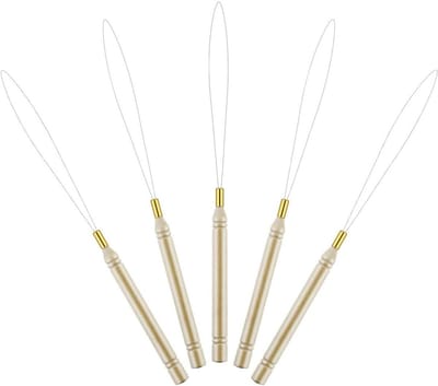 Haarverlenging Naaigerei met Houten Handvat, 5-delige Set voor Micro Ringen en Nano Parels Accessoires