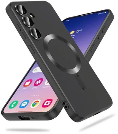 Casemania Hoesje Geschikt voor Samsung Galaxy S25 - Zwart - Matte Siliconen Back Cover - Geschikt voor MagSafe