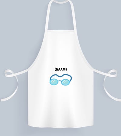 Akyol - duikbril met je eigen naam Keukenschort - Zwemmen - sport liefhebbers - mensen die houden van zwemmen - zwemdiploma - zwemcadeau - verjaardagscadeau - verjaardag - cadeau - kado - geschenk - gift - 82 bij 71 cm