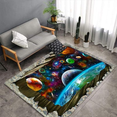 Buitenruimte 3D Tapijt Melkweg Heelal Woonkamer Vloerkleed Planeet Slaapkamer Tapijt Salon Keuken Tapijt Speelmat voor Kinderen Huisdecoratie 40x60cm