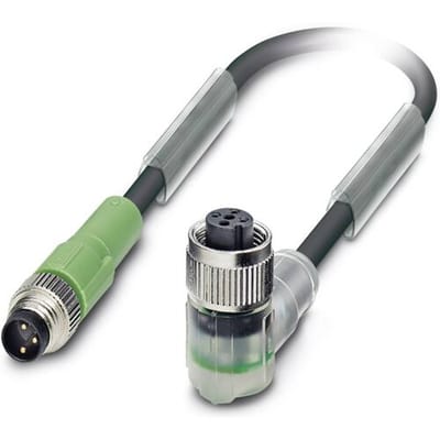 Phoenix Contact 1693403 Sensor/actuator connector, geassembleerd M12 Aantal polen (sensoren): 3 Stekker, recht, Bus, haaks 3.00 m 1 stuk(s)