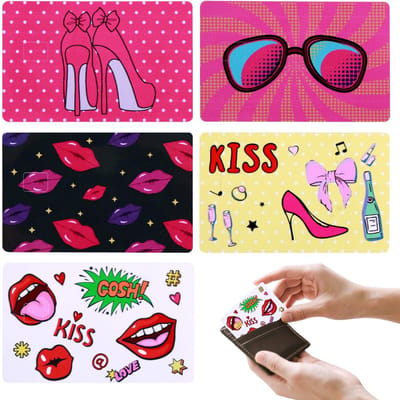 Dailygoods- Creditcardstickers 5 Stuks - Veelkleurig - Vinyl Waterdicht - Bubbelvrij - Personalisatie - Schattig Cartoonontwerp - Kaartstickers