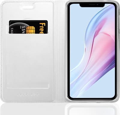 Cadorabo Hoesje geschikt voor Apple iPhone 13 PRO in CLASSY ZILVER - Beschermhoes met magnetische sluiting, standfunctie en kaartvakje Book Case Cover Etui