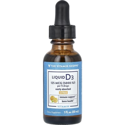 The Vitamin Shoppe, Vitamine D3 liquide, Agrumes, 125 mcg (5 000 UI), 30 ml (1 fl oz)