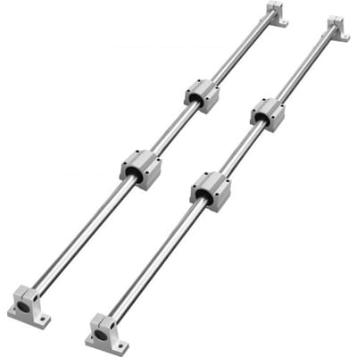 VEVOR Lineaire geleiderailset, SFC20 1200 mm, 2 stuks 39,4 inch/1000 mm SFC20 geleiderails, 4 stuks SC20 glijblokken, 4 stuks railsteunen, lineaire rails en lagerset voor geautomatiseerde machines, CNC doe-het-zelfproject