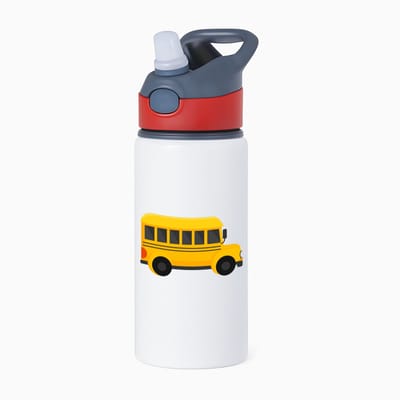 Hacebo® - Bussen waterfles met rietje rood - Auto - Buschauffeurs - Schoolbus - buschauffeuse - water fles - 650ML