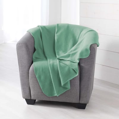 Zachte Fleece Deken 125x150 cm Salie Groen - Comfortabele Plaid voor Bank en Bed