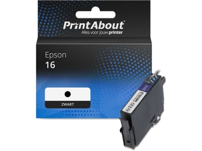 PrintAbout huismerk Inktcartridge 16 (C13T16214012) Zwart Geschikt voor Epson