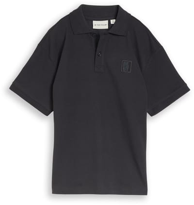Tom Tailor - Oversized piqué poloshirt - Maat 140 - coal grey