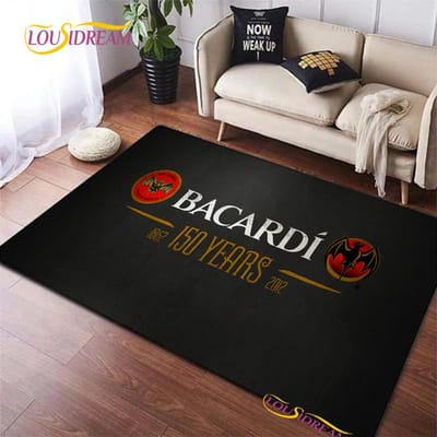 Bacardi Rum logo Creatieve Vloerkleden, Tapijt voor Woonkamer Slaapkamer Huisdecoratie, Kinderen Keuken Badkamer Antislip Vloermat Alfombra 60*90cm