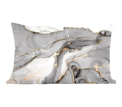Sierkussens - Kussentjes Woonkamer - 60x40 cm - Marmer - Goud - Grijs
