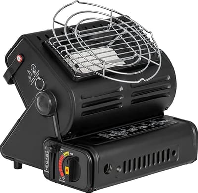 2-in-1 Draagbare Gasverwarming & Kooktoestel voor Camping en Outdoor 1.3kW - Warmtestraler Verwarming met Keramische Brander en Butaangas Compatibiliteit - Ideaal voor Tenten, Caravans en Buitengebruik