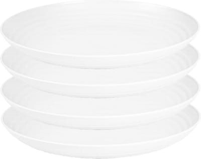 PlasticForte Rond bord/camping bord - 4x - D25 cm - Ivoor wit - kunststof