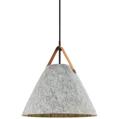 DFTP by Nordlux Hanglamp Strap, lichtgrijs, Ø 36 cm, metaal/leer