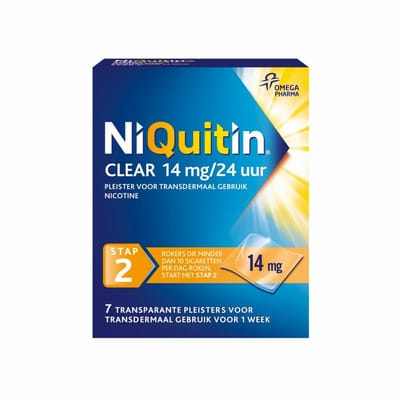 Niquitin Clear Nicotinepleisters 14 mg Stap 2 - 3 x 7 stuks - Voordeelverpakking