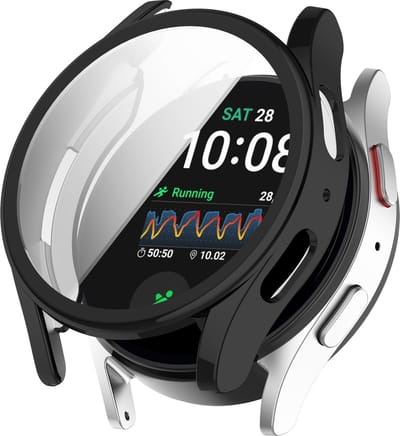 Strap-it schokbestendig TPU hoesje geschikt voor Samsung Galaxy Watch 7 – 40mm (zwart) – duurzame beschermhoes met geïntegreerde screen protector – optimale bescherming voor je smartwatch