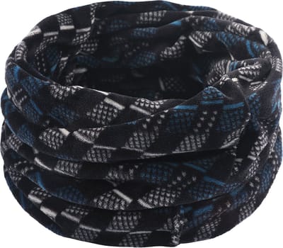 Kinder Colsjaal - Zwart/Blauw | Velvet/Polyester | Snood / Sjaal 25 x 25 cm | Fashion Favorite