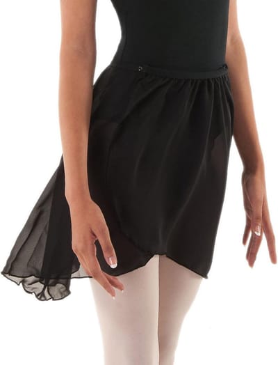 Dancer Dancewear® Balletrokje | Balletrok zwart | Balletrokje "Symfonia" | in het ZWART | Wikkelrokje voor meisje | dansrokje voor ballet | Maat 116/128 | maat 8/10 Jaar