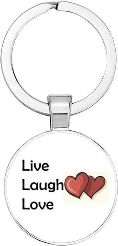 Akyol - ‘Live Laugh Love’ Sleutelhanger - Vriendschap - Liefde -Vrienden - Leuk cadeau om te geven - 2,5 x 2,5 CM