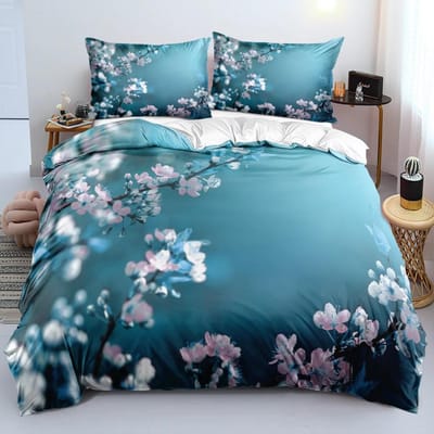 Klassieke dekbedovertreksets Bloemenblauw Goud King, Queen, Full, Twin Dubbele dekbedovertrekken Kussenslopen Beddengoed Beddengoedset 260x220cm 70x133cm 2pcs