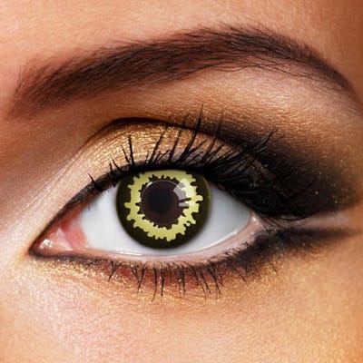 Partylens® zwarte kleurlenzen - Black Demon - zachte jaarlenzen met lenshouder - Halloween - Cosplay