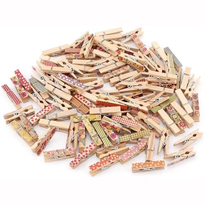 Allecto - Kleurrijke Houten Wasknijpers - Perfect voor Foto Clips - 100 Stuks - Ambachtelijke Decoratie - Gift Wrapping - Creatief Gebruik - Handig...