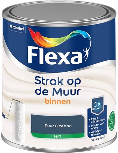 Flexa - Strak Op De Muur Binnen Mat - Puur Oceaan - Mengverf - 1 L