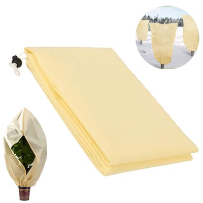 1 stuk - Vorstbescherming voor planten -Boomhoes- Wintervorstbeschermingsdoek -Vorstbeschermingsdeken voor de tuin -Wintervorstbeschermingsdeken -Met ritssluiting -Herbruikbaar -Voor buitenplanten, fruitbomen, palmbomen, olijfbomen -120x180cm -Beige