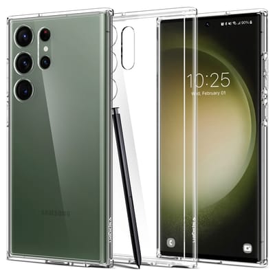 Spigen Ultra Hybrid Hoesje Geschikt voor Samsung S23 Ultra Back Cover Transparant