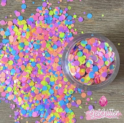 GetGlitterBaby® - Biologische / Biologisch afbreekbare Chunky Mix Festival Glitters voor Lichaam en Gezicht / Paarse Blauwe Roze Groene Gele Face en Body Glitter / Biodegradable Paars Blauw Roze Oranje Groen Geel