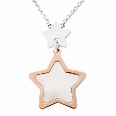 Orphelia Zilver - Zilver/Rosé Ketting met Ster - ZK-7167 - 40 cm