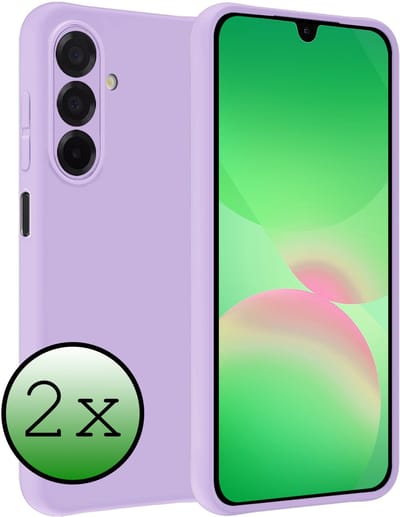 Hoesje 2 Stuks - Geschikt voor Samsung Galaxy A26 - Sterk & Shockproof - Case Siliconen - Back Cover - Telefoon Hoes - Lila