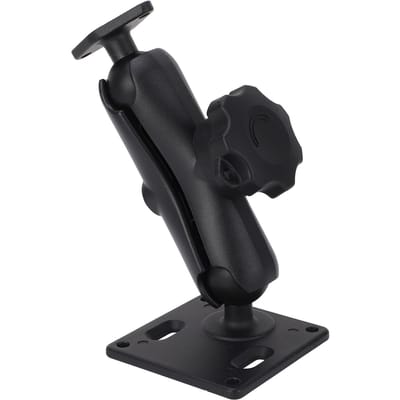 1,5 Inch Dubbele Kogelmontage Voorkomt Diefstal Aluminiumlegering Dubbele Socket Arm met C-formaat Bal voor Tablet Visvinder black