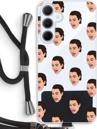 Case Company® - Hoesje met koord geschikt voor Samsung Galaxy A35 hoesje met Koord - Ugly Cry Call - Telefoonhoesje met Zwart Koord - Bescherming aan alle Kanten en Over de Schermrand