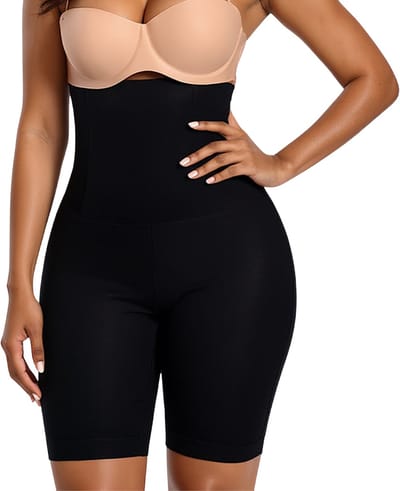 Corrigerende High Waist Short - Corrigerend Broekje - Zwart - Corrigerende Boxershort Dames - Ultrazacht - Corrigerend Ondergoed - Dames Boxer - Naadloos Ondergoed Dames - Corrigerende Broek - Shapewear Dames - Dames Short