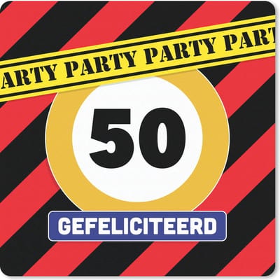Muismat 20x20 cm - Mousepad Verjaardag - 50 Jaar versiering - Jubileum - Muismatten