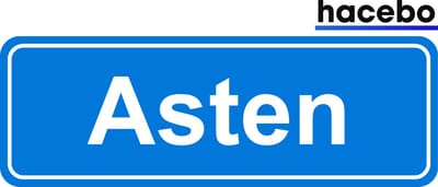 Hacebo - Plaatsnaam Sticker - 29x10 CM - Asten sticker - Verkeersborden sticker - grappige cadeaus - Asten