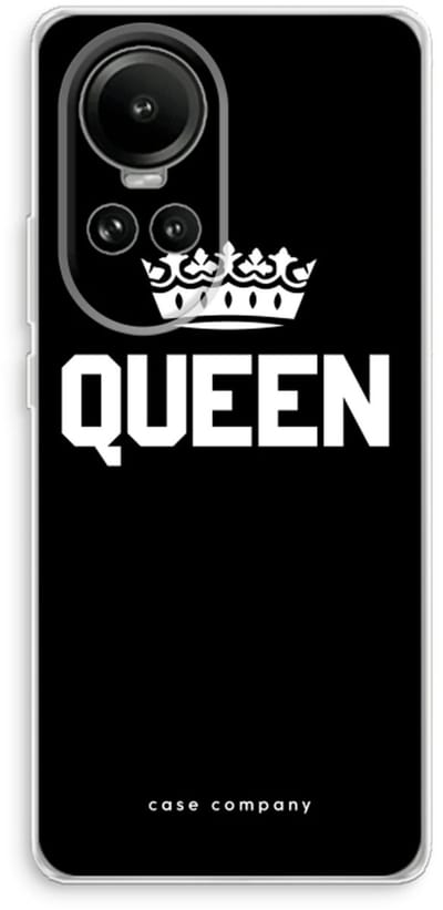 Case Company® - Hoesje geschikt voor Oppo Reno 10 hoesje - Queen zwart - Soft Cover Telefoonhoesje - Bescherming aan alle Kanten en Schermrand