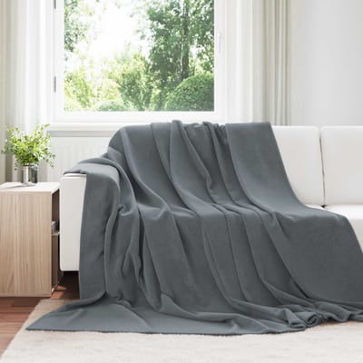 vidaXL - plaid - Donkergrijs - 220 - x - 240 - cm - 1.37 - kg - Fleece