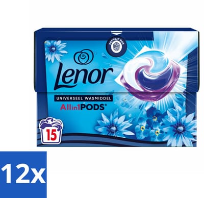 12 x Lenor - Wasmiddel Pods - Universeel - Zeebries - 15 Wasbeurten - Lenor Pods - Wascapsules - Zeebries Geur - Wasmiddel - Wasverzachter