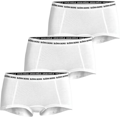 Björn Borg Dames Boxershorts Logo Vrouwen Onderbroek - 3 stuks - Katoen - Wit - Maat L