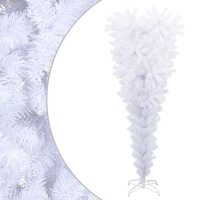 vidaXL - Ondersteboven - kunstkerstboom - PVC, - steel - Wit