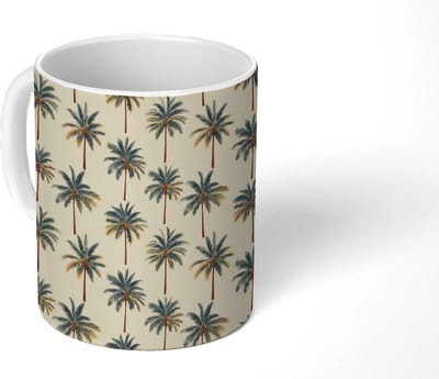 Mok - Koffiemok - Palmbomen - Tropisch - Groen - Mokken - 350 ML - Beker - Koffiemokken - Theemok
